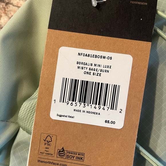 Borealis Mini North Face Backpack in Misty Sage - Picture 4 of 4
